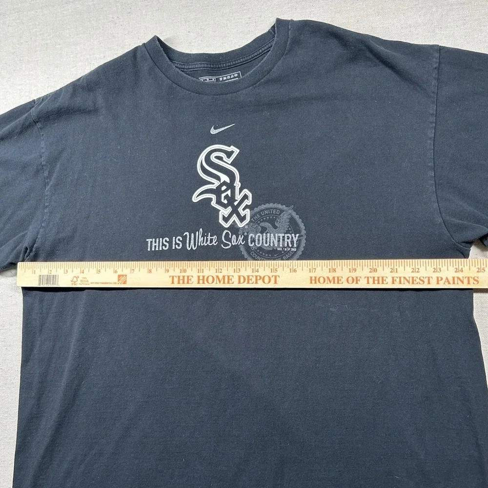 Nike Team White Sox Shirt Mens XL Baseball Chicago Country Map Center Check Y2K